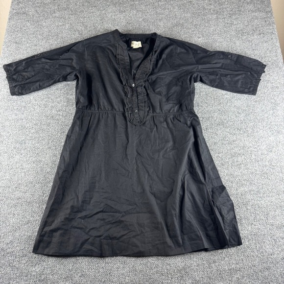 Denim & Supply Ralph Lauren Dresses & Skirts - Denim & Supply Ralph Lauren Black Ruffle V-Neck Empire Cotton Mini Dress XL